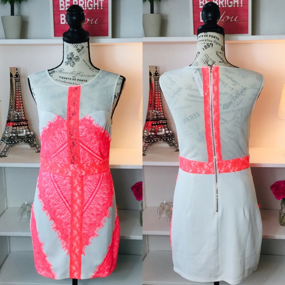 Ark & Co. Neon Pink/White Mini Dress